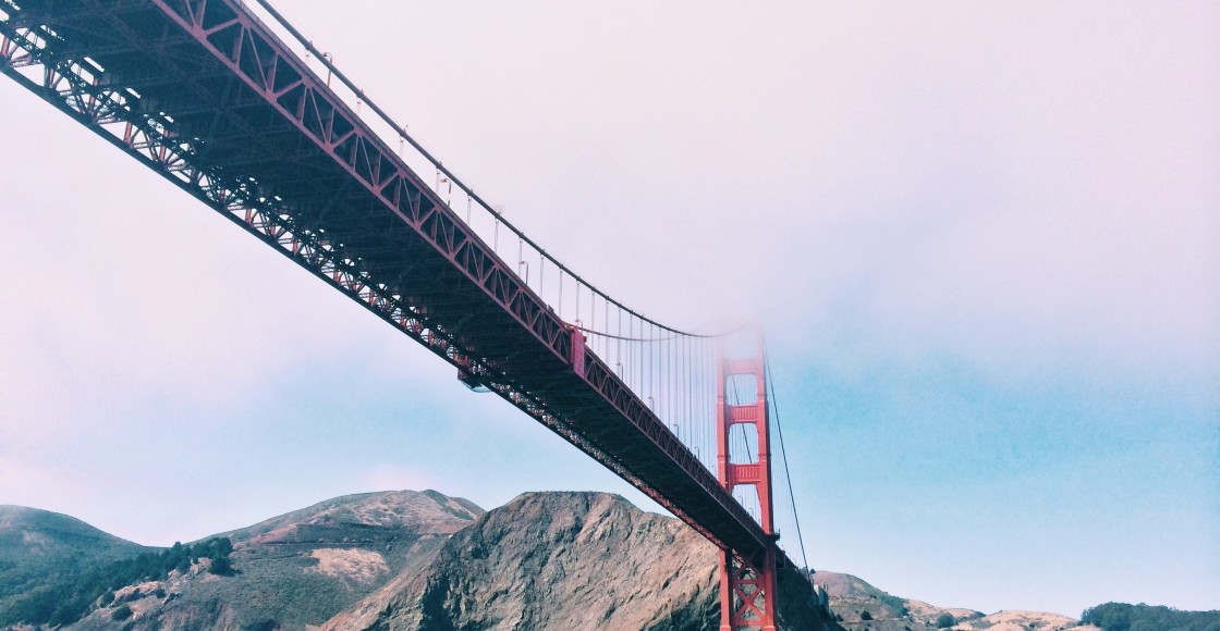 San Francisco Golden Gate Bridge with fog