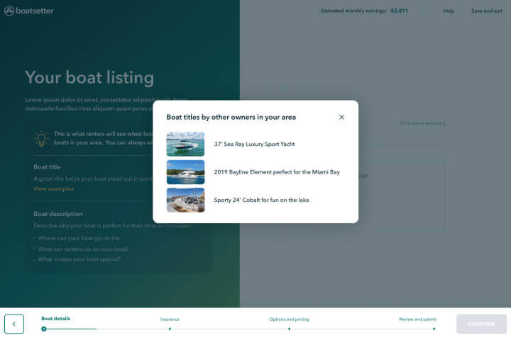 write a good boat title for your listing